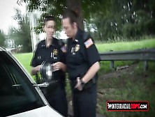 A Huge Black Cock Is Banging Two Stunning Female Cops In Public.