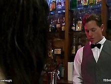 Bartender Worships Big Dick To Tranny