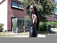 A Diva Walking In Leather Pants