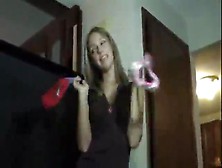 Young Blonde Tries On Her Panties
