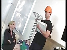 Step Mom And Teen Jerk Off The Electricity Guy For Good