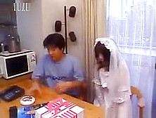 Nami Asakura In Wedding Dress Sucks Cock And Rubs It With