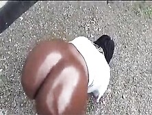 Oiled Large Ebony Butt