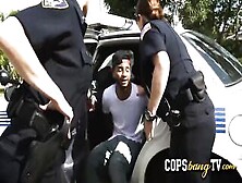 Skinny Criminal Is Subdued Into Taking Turns To Bang Milf Cops