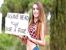 Elle Rose,  Debuts For Private As A Hot Hitchhiker