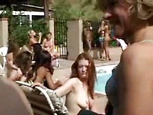 Solo Hotties Masturbating By The Pool