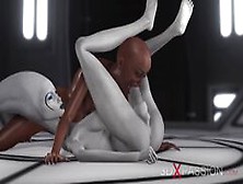 3D Alien Dickgirl Fucks A Hot Ebony In The Space Station