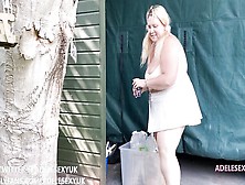 Voyeur Films His Fat Blonde Neighbor As She Walks Around Half Naked