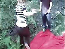 Amateur Pair Goes For A Hike And Bangs In The Woods