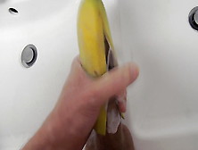Fucking And Cumming Into Banana Peel