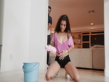 Curly Haired Maid Sucked And Fucked Damon Clean
