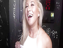 Blonde Jerks And Sucks Cock In Gloryhole