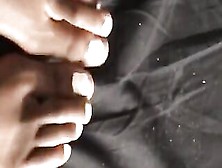 Hot Black Feet Foot Fetish (White Nails)