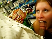 Blowjob In Supermarket (Risky Sex Addict Couple)