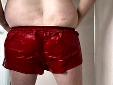 Taking A Shower In Vintage Red Adidas Shorts – Will They Survive Till The End?