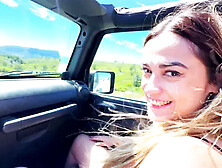 On A Car Ride,  Marta Asks For A Hard Break...
