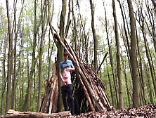 Hot Young British Twink Walks Naked And Pees In The Woods