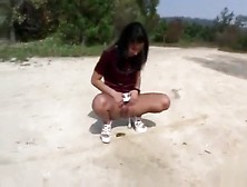 Naughty Girlfriends Compete To See Who Can Piss The Farthest Distance