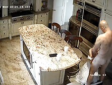 Teen Gets Fucked By Old Man In Kitchen On Cam