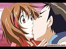 Busty Anime Coed First Time Kissing And Sex