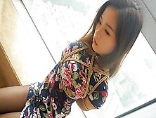 Cute Chinese Girl Tied And Ballgagged By Window