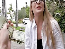 Big Tit Glasses Amateur Teen Blows Outdoors