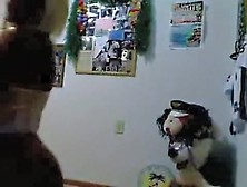 Teen Bimbo Does Lewd Stuff On Webcam