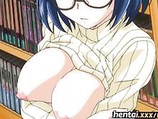 Hentai - Nerdy Girl With Massive Natural Tits Gets A Cream-Pie