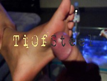 Footjob In Front Of Tv