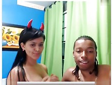 Horny Webcam Video With Latina,  Interracial Scenes