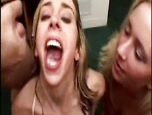 Two Blondes Swap Large Amounts Of Cum