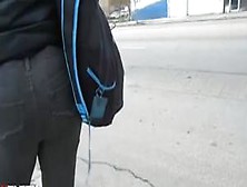 Cum On Phat Booty Pyt At The Bus Stop