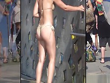 Big Ass Latina Bikini Cameltoe Shaved Pussy Beach Voyeur Hd