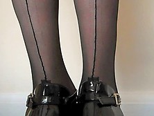 Pvc Latex Minidress Black Stockings