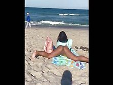 Showing Pussy On Very Public Beach Exhibitionist Girlfriend