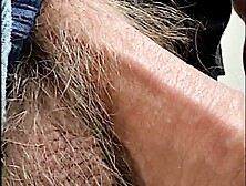 Flaccid Dick And Hairy Balls Out Of Jeans Up Close