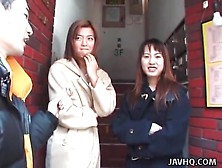 Japanese Girls In Coats Flash In Public