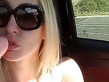 Woman Masturbates And Squirts In Her Car At The Beach