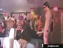 Girls At A Party Sucks Strippers Cock