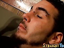 Straight Thug With Piercings Talks Dirty And Strokes Himself