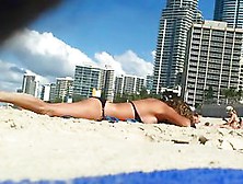 Spying On A Hawt Golden-Haired Sunbathing At Beach - P2