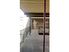 Trans Goddess Struts In Platforms On Balcony