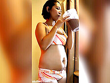Asian Bbw Weight Gain,  Mom Belly Stuffing,  Filipina Anal