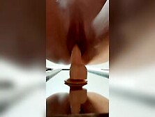 Vibrator Rides On The Mirror To Cum.  My Twat Was Soaking Soak