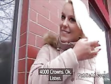 Czech Blonde Gets Huge Cock In Public