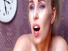 Very Pretty Blonde Babe Solo Fucks Her Pussy