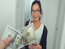 Money Makes Nerdy Bitch Smile & Gobble!
