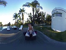 Hot Babe Alice Lighthouse Rides Cock Outdoor By The Pool In Vr
