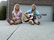 Girls Perfect Soles Playing Guitar