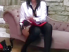 Hot Schoolgirl Comes Home And Puts On Her Moms Kinky Leather Boots